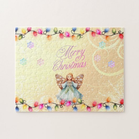 Mooie kerst engel puzzel legpuzzel (Horizontaal)