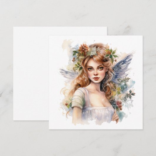 Mooie kerst fee feestdagenkaart (Voorkant / Achterkant)