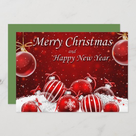 Mooie kerst feestdagenkaart (Voorkant / Achterkant)