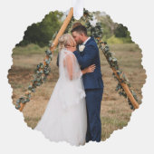 Mooie Kerst Florals Bruiloft Dank u Ornament Kaart (Achterkant)