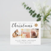 Mooie Kerst Foto Geboorte Aankondiging (Staand voorkant)