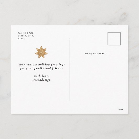 Mooie Kerst Foto Geboorteaankondiging Feestdagenkaart (Achterkant)