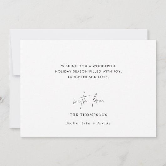 Mooie Kerst Foto Vakantiekaart, Boho Modern Kaart (Achterkant)