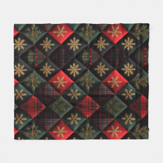 Mooie kerst gewatteerde look fleece deken (Voorkant (Horizontaal))