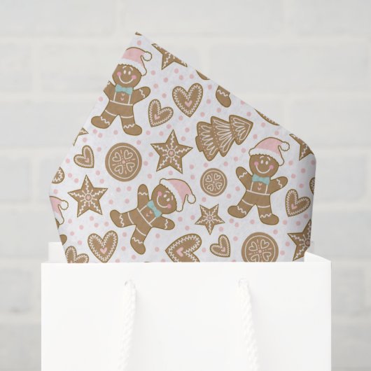 Mooie Kerst Gingerbread Man Patroon Tissuepapier (Cadeauzakje)