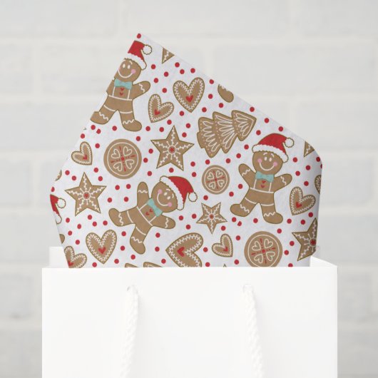 Mooie Kerst Gingerbread Man Patroon Tissuepapier (Cadeauzakje)