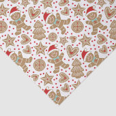 Mooie Kerst Gingerbread Man Patroon Tissuepapier (Detail)