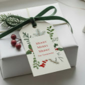 Mooie (kerst)groen & bessen Elegant Cadeaulabel