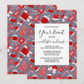 Mooie Kerst Illustraties Kerstmis Patroon Kaart (Voorkant / Achterkant)