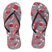 Mooie Kerst Illustraties Kerstmis Patroon Teenslippers (Voetbed)