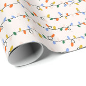 Mooie Kerst Kerstboom Lichtjes Patroon Cadeaupapier (Rol Hoek)