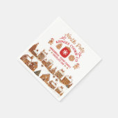 Mooie Kerst Kerstdag Huizen Koekjes Servet (Hoek)