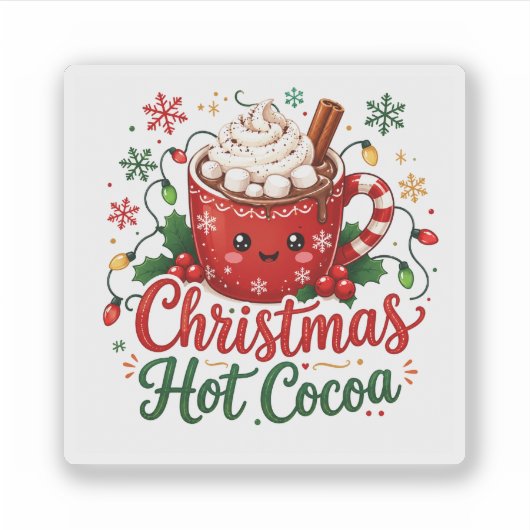 Mooie Kerst Kerstdrank Mok Sticker (Voorkant)