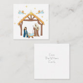 Mooie kerst-kerstkaart met christelijke geboortesc notitiekaartje (Voorkant / Achterkant)