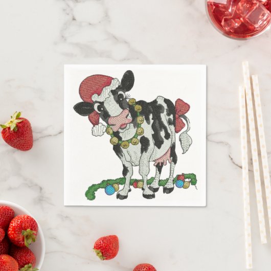 Mooie kerst! Kerstservetten met koe thema Servetten (Insitu)