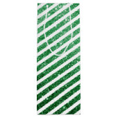 Mooie Kerst Kerststok Glitter Groen Gestreept Wijn Cadeautas (Achterkant)