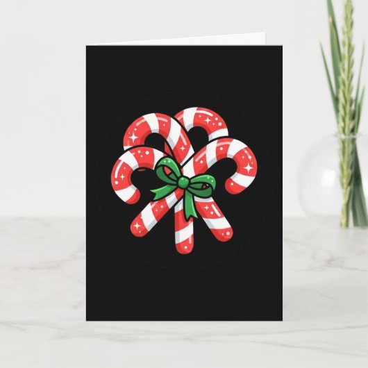 Mooie Kerst Kerststok Ornament Kaart (Voorkant)