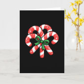 Mooie Kerst Kerststok Ornament Kaart (Gele Bloem)