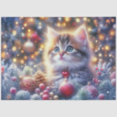 Mooie Kerst Kitty Knutsel Decoupage Tissuepapier (Voorkant)