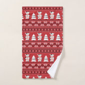 Mooie Kerst Koe Handdoekenset Bad Handdoek (Handdoek)