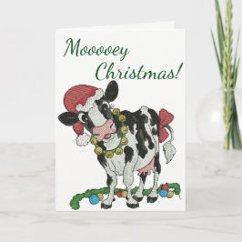 Mooie kerst! Koe-thema kerst Kaart