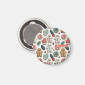 Mooie Kerst Koek Patroon Magneet (Voorkant / Achterkant)