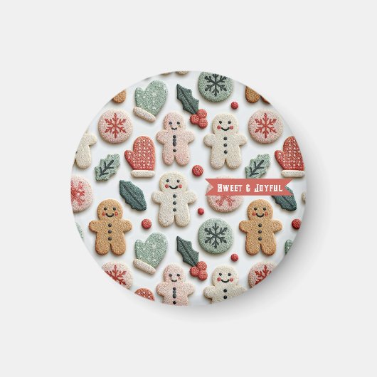 Mooie Kerst Koek Patroon Magneet (Voorkant)