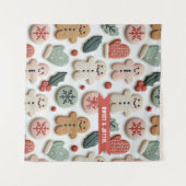 Mooie Kerst Koek Patroon Wandkleed (Voorkant (horizontaal))