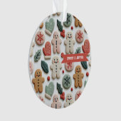 Mooie Kerst Koekjes Patroon Ornament (voorkant)