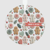 Mooie Kerst Koekjes Patroon Ornament (achterkant)