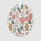 Mooie Kerst Koekjes Patroon Ornament (voorkant)