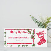 Mooie Kerst Kous Kerstcadeaubon (Staand voorkant)