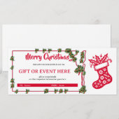 Mooie Kerst Kous Kerstcadeaubon (Voorkant / Achterkant)