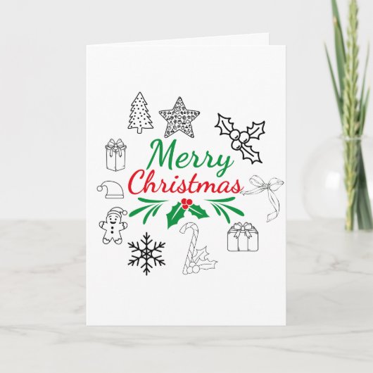 Mooie Kerst Krabbelkaart Kaart (Voorkant)
