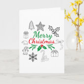 Mooie Kerst Krabbelkaart Kaart (Gele Bloem)