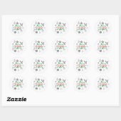 Mooie Kerst Krabbels Ronde Stickers (Vel)