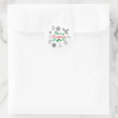 Mooie Kerst Krabbels Ronde Stickers (Tas)