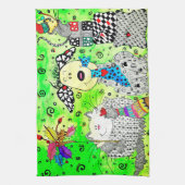 Mooie Kerst Krullen Keukenhanddoek (Verticaal)