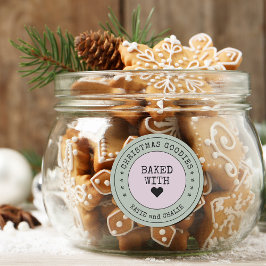 Mooie Kerst Lekkernijen Hart Persoonlijk Ronde Sticker