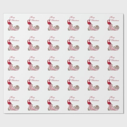 Mooie kerst met Peacock Cadeaupapier (Vlak)