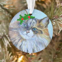 Mooie kerst Noorse bos kat Holly Ce