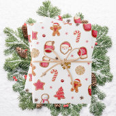 Mooie kerst-ontbijtkoek inpakpapier vel