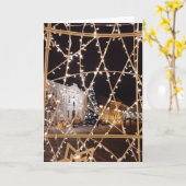 Mooie kerst ontwerp blanco kaart (Gele Bloem)