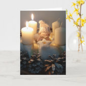 Mooie kerst ontwerp blanco kaart (Gele Bloem)
