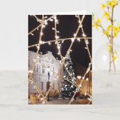 Mooie kerst ontwerp blanco kaart (Gele Bloem)