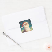Mooie Kerst Otter Sticker met Kerstmannenhoed (Envelop)