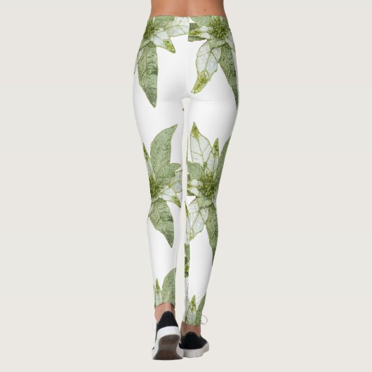 Mooie kerst poinsettias leggings (Achterkant)
