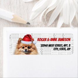 Mooie Kerst Pomeranian Hond Retouradres Etiket