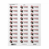 Mooie Kerst Pug Hond Retouradres Etiket (Full Sheet)