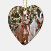 Mooie Kerst Reddings Pitbull en Amerika Bull Dog Keramisch Ornament (Links)